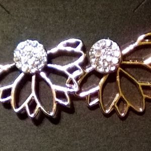 Flower jacket earrings